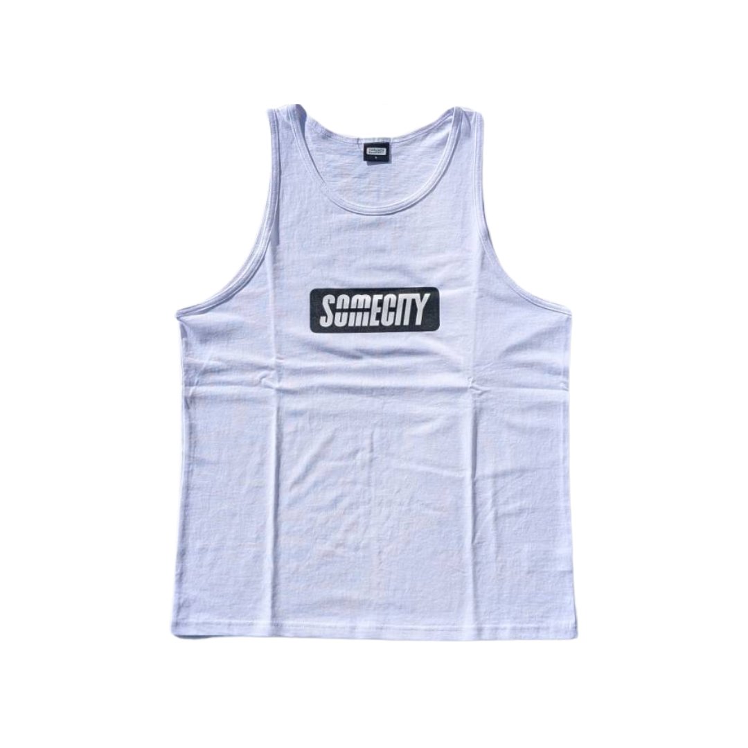 Logo Tank Top -PICK UP PLAYGROUND- (white)