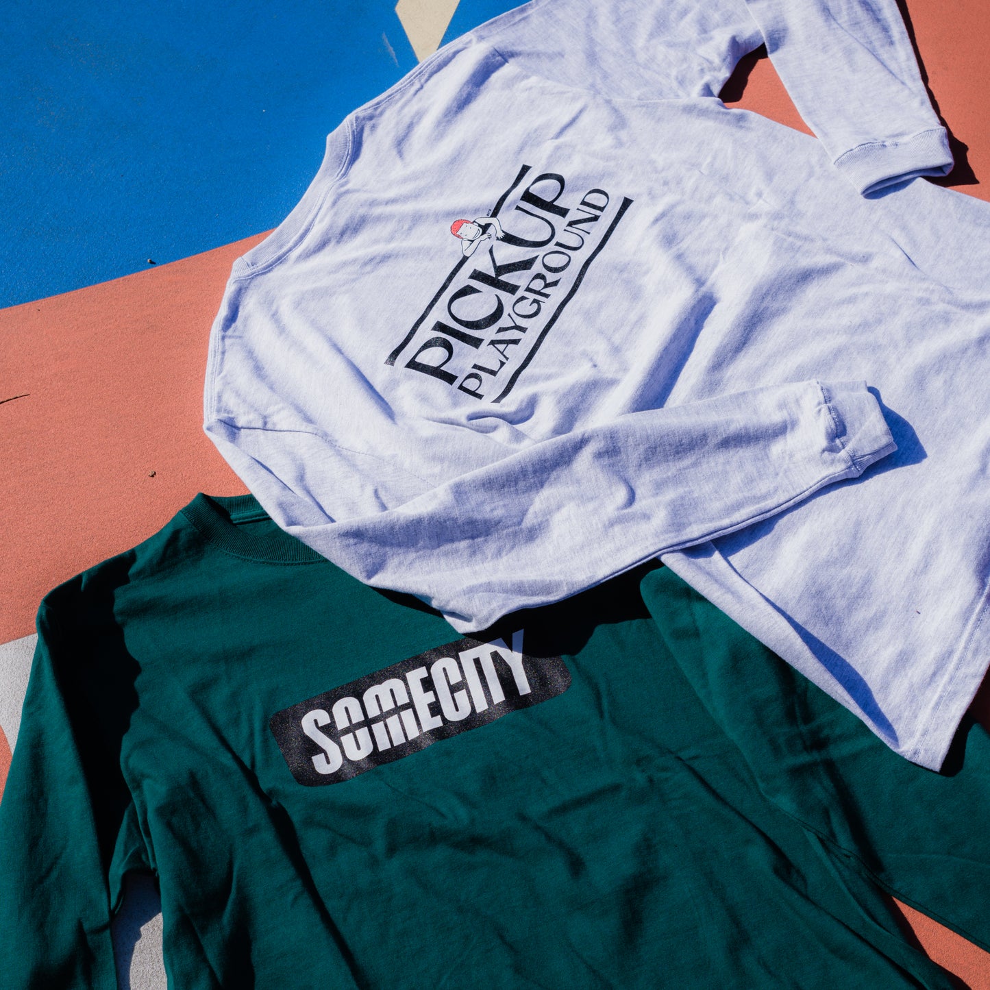 Logo Long Tee -PICK UP PLAYGROUND- (ash)