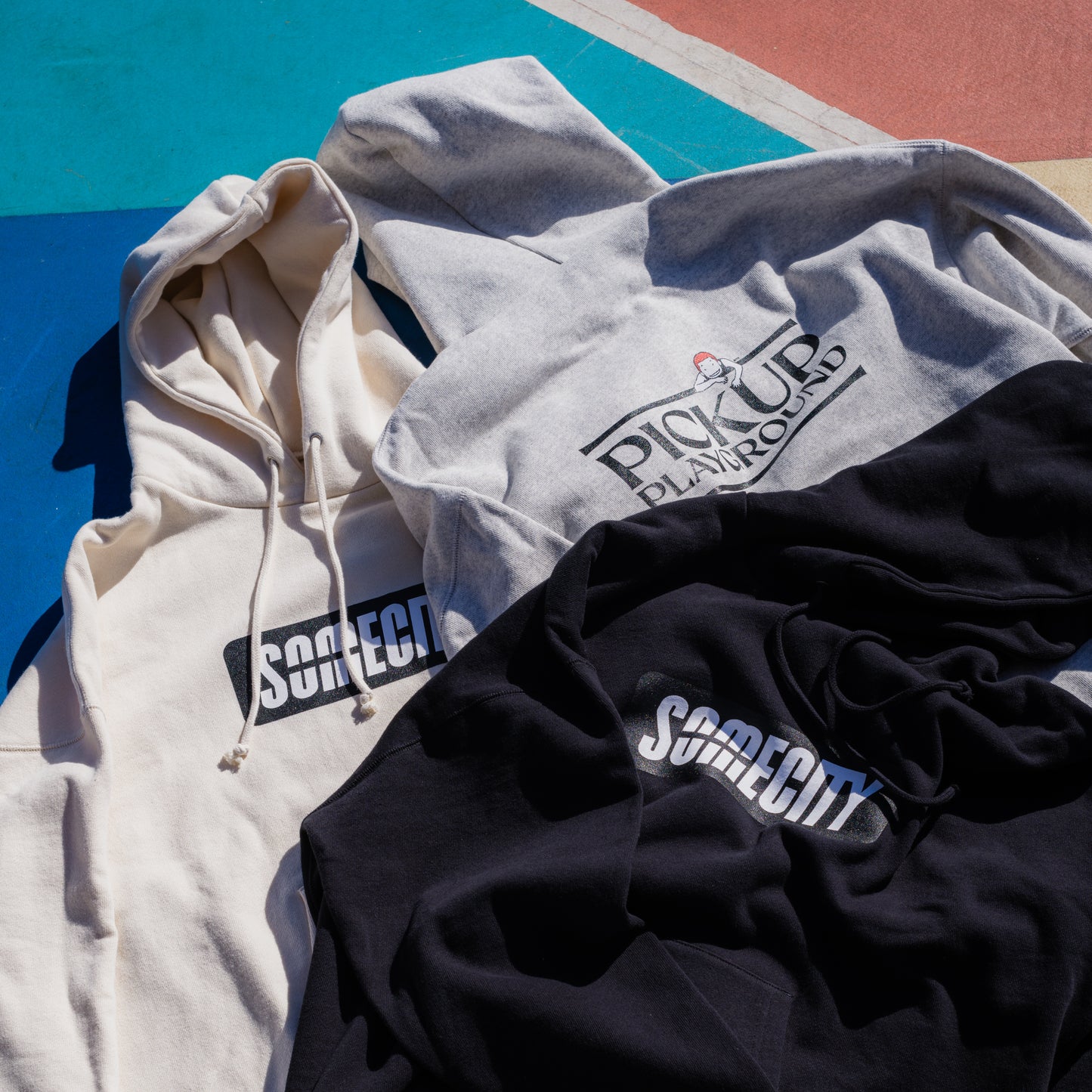 Logo Sweat Hoodie -PICK UP PLAYGROUND- (natural)