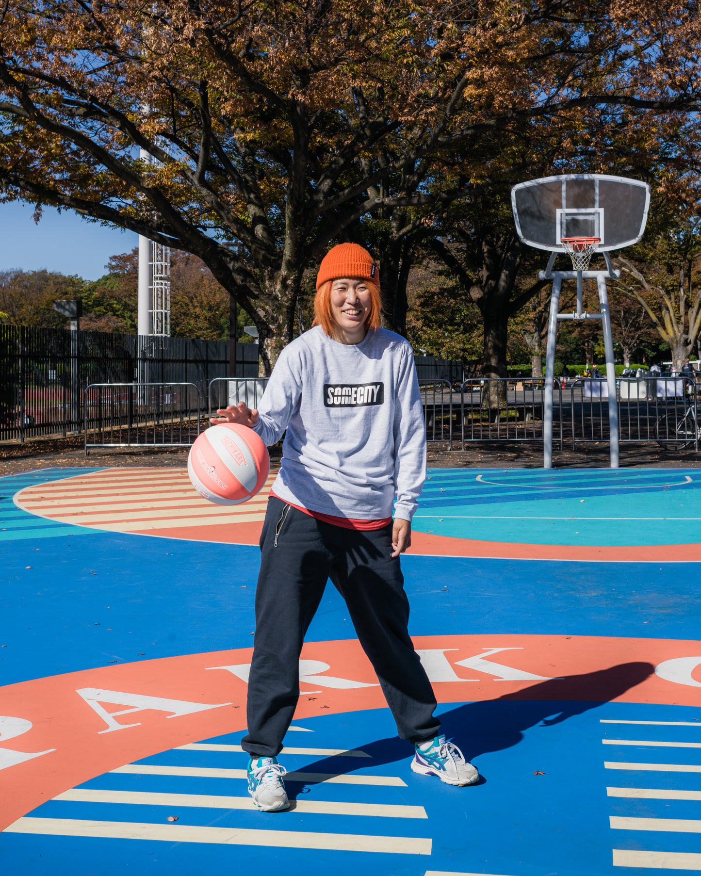 Logo Long Tee -PICK UP PLAYGROUND- (ash)