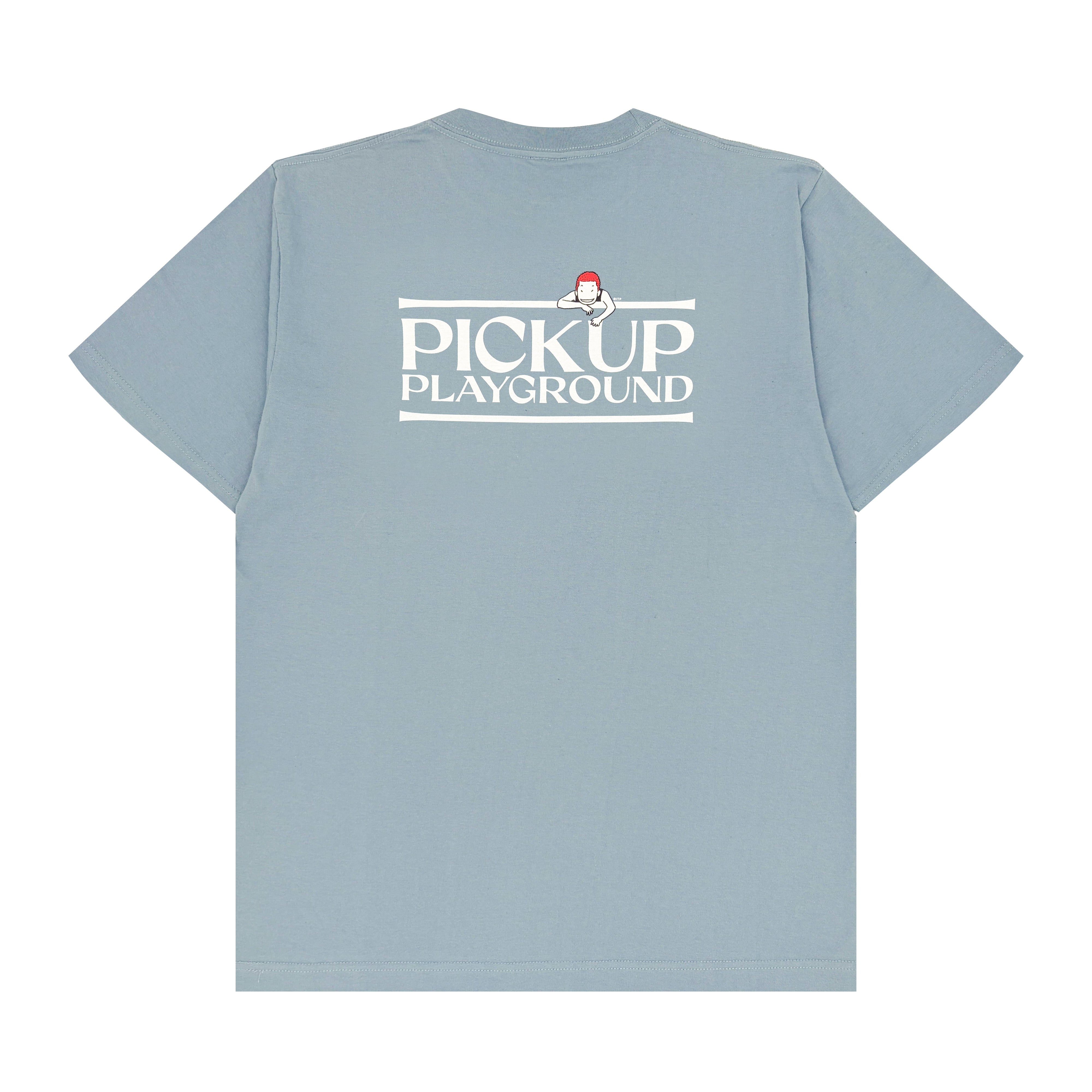 Logo Tee -PICK UP PLAYGROUND- (smoke blue) – SOMECITYオンライン