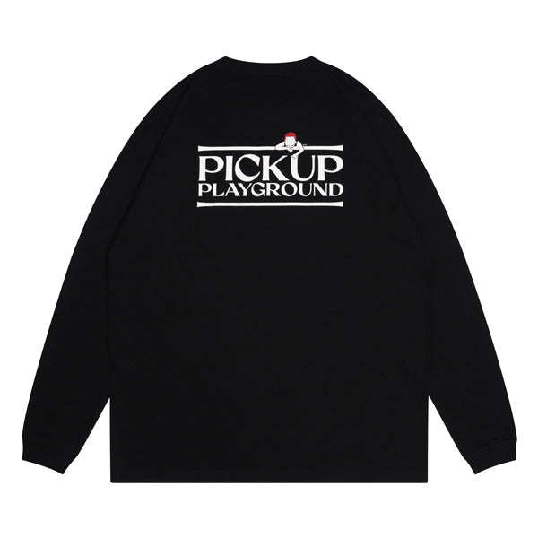 Logo Long Tee -PICK UP PLAYGROUND- (black)