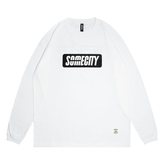 Logo Long Tee -PICK UP PLAYGROUND- (white)