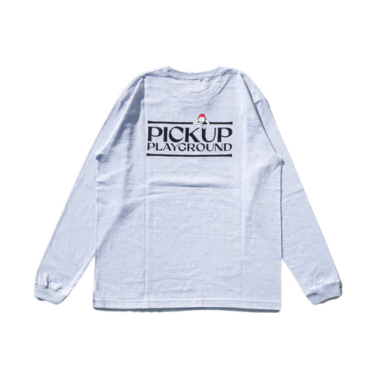 Logo Long Tee -PICK UP PLAYGROUND- (ash)