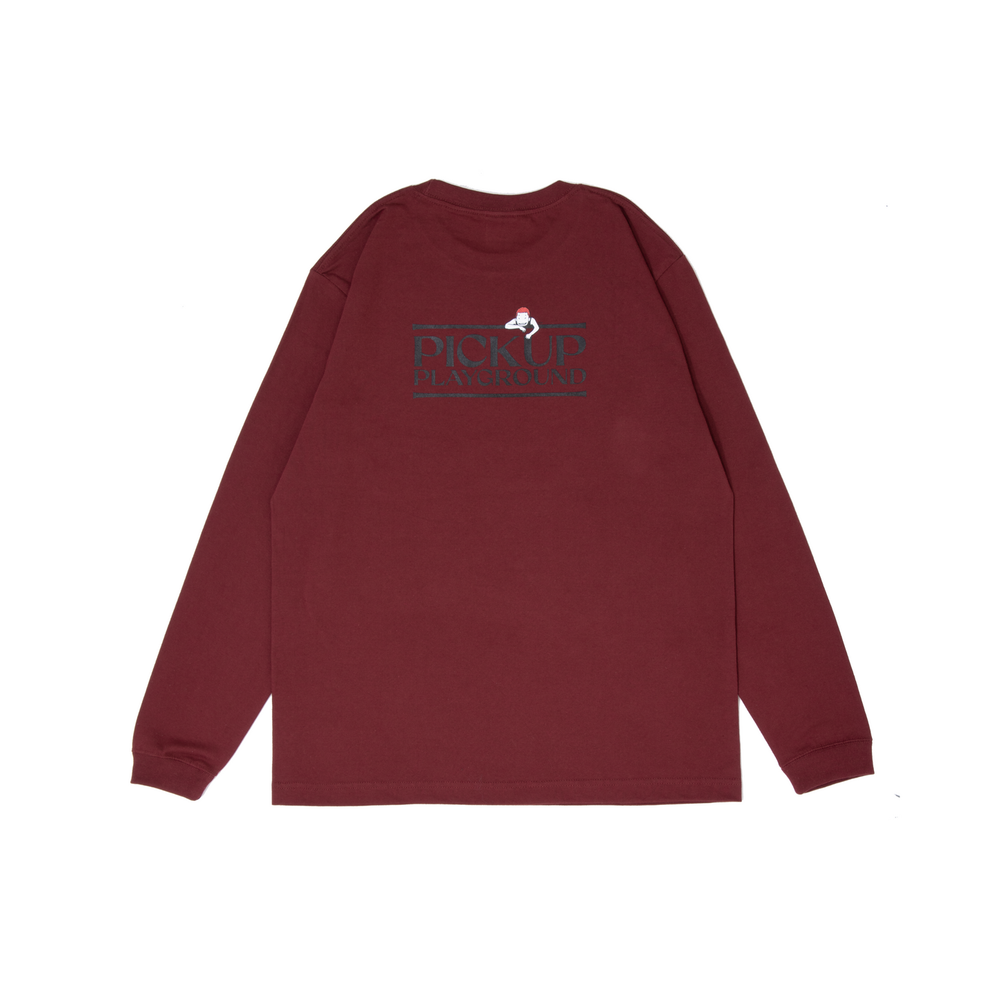 Logo Long Tee -PICK UP PLAYGROUND- (burgundy)