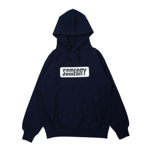 Logo Sweat Hoodie -PICK UP PLAYGROUND- (navy)