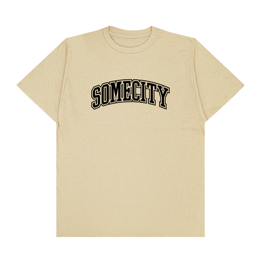 College Logo Tee (tan)