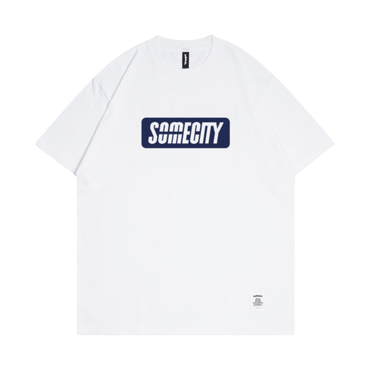 SOMECITY Logo Tee (white / navy)