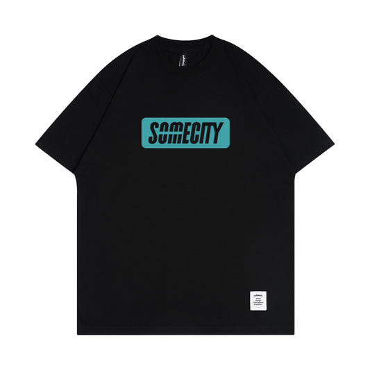 SOMECITY Logo Tee (black / turquoise)